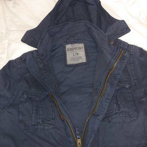 Aeropostale L Hooded Field Jacket Navy